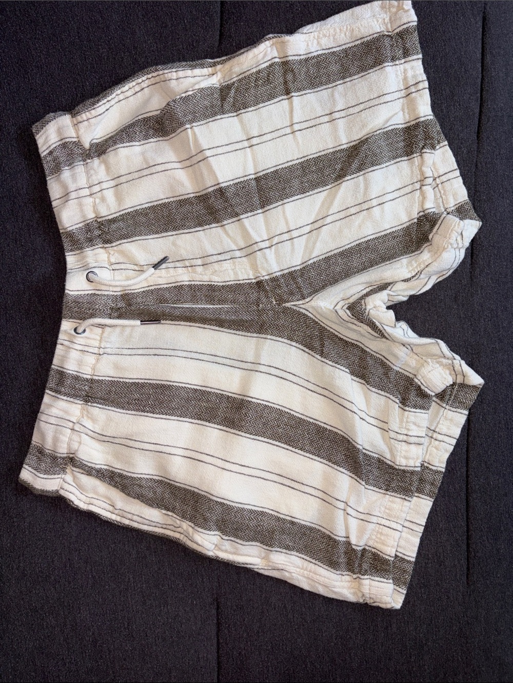 American Eagle Outfitters White and Brown Striped Men’s Shorts